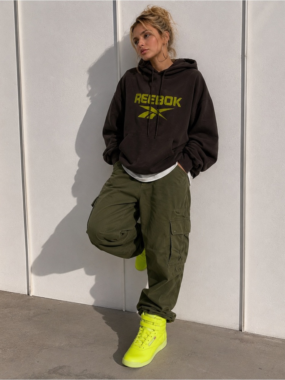 Reebok Freestyle Hi Neon Lime Green High Top Sneakers Women’s Size 7.5 New